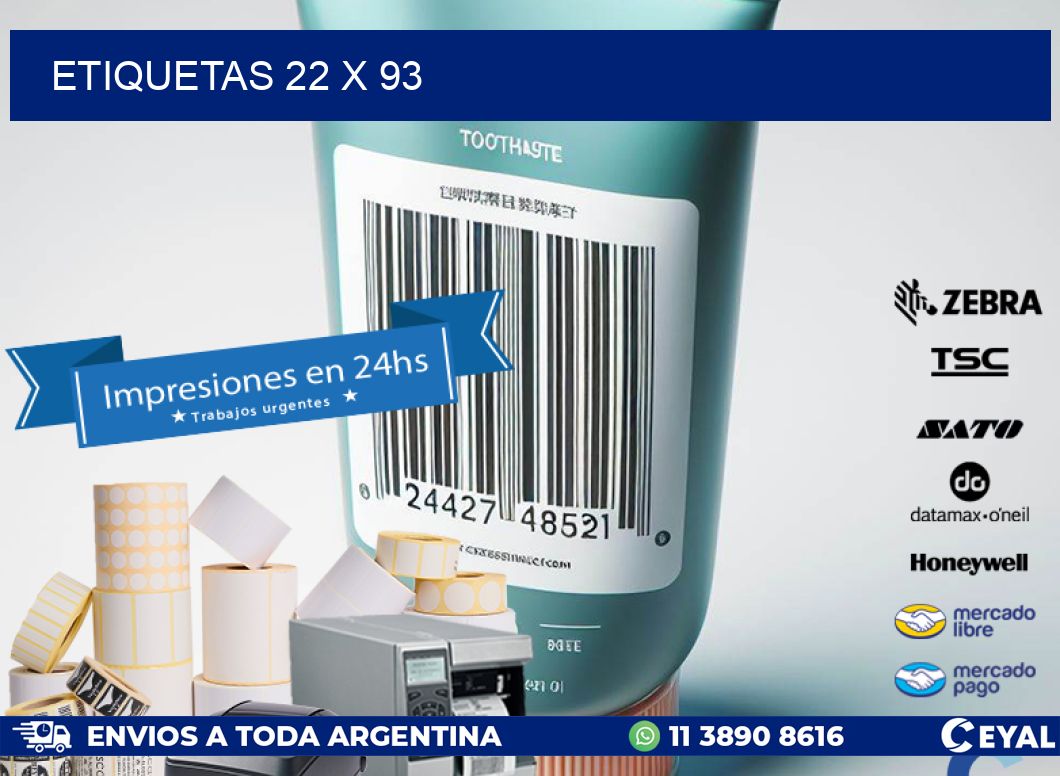 ETIQUETAS 22 x 93