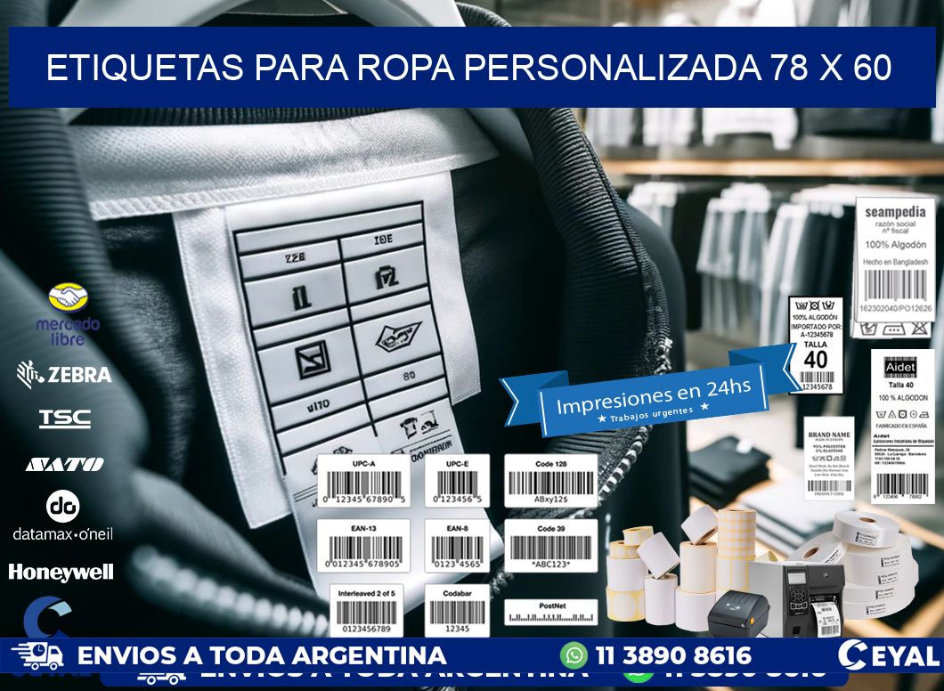 ETIQUETAS PARA ROPA PERSONALIZADA 78 x 60