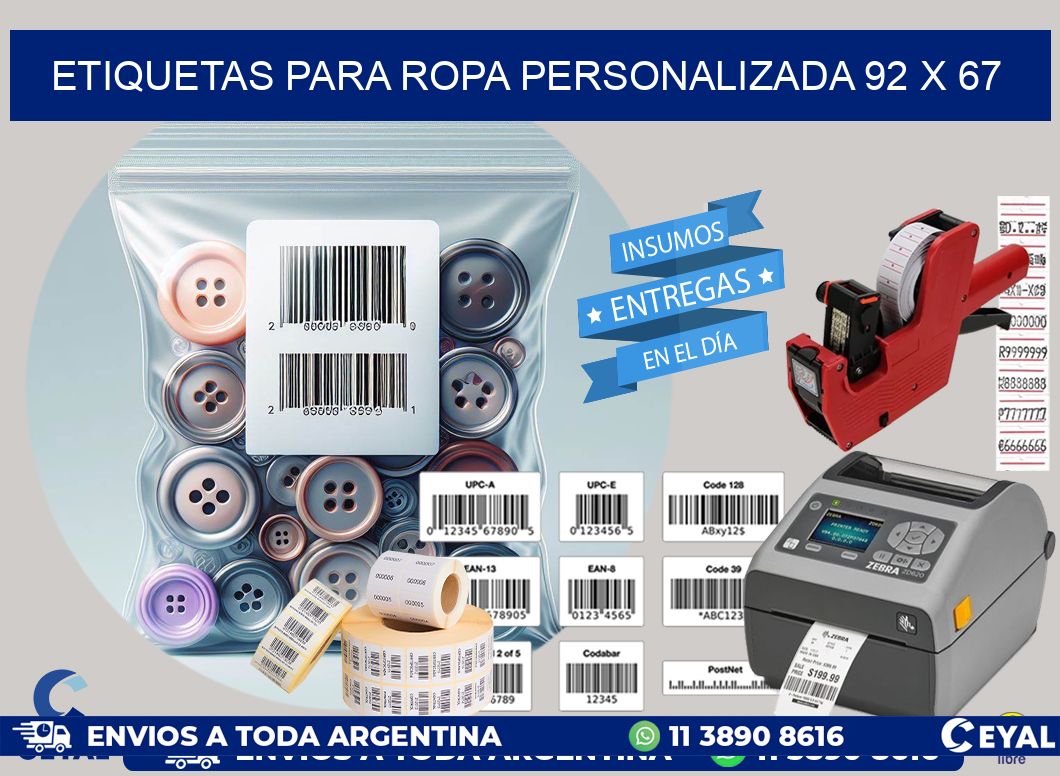 ETIQUETAS PARA ROPA PERSONALIZADA 92 x 67