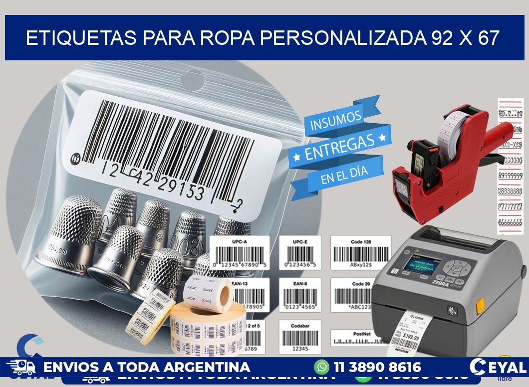 ETIQUETAS PARA ROPA PERSONALIZADA 92 x 67