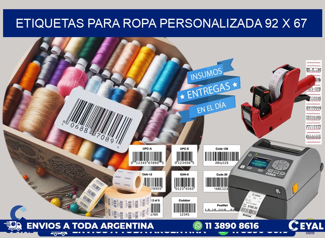 ETIQUETAS PARA ROPA PERSONALIZADA 92 x 67