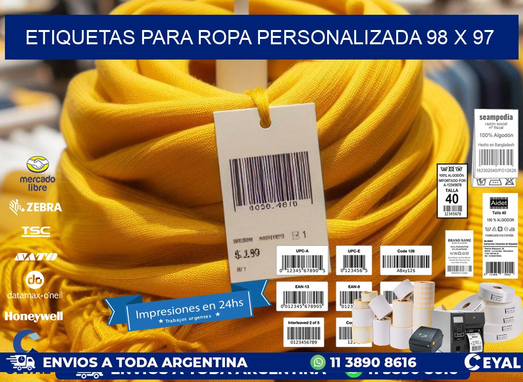 ETIQUETAS PARA ROPA PERSONALIZADA 98 x 97