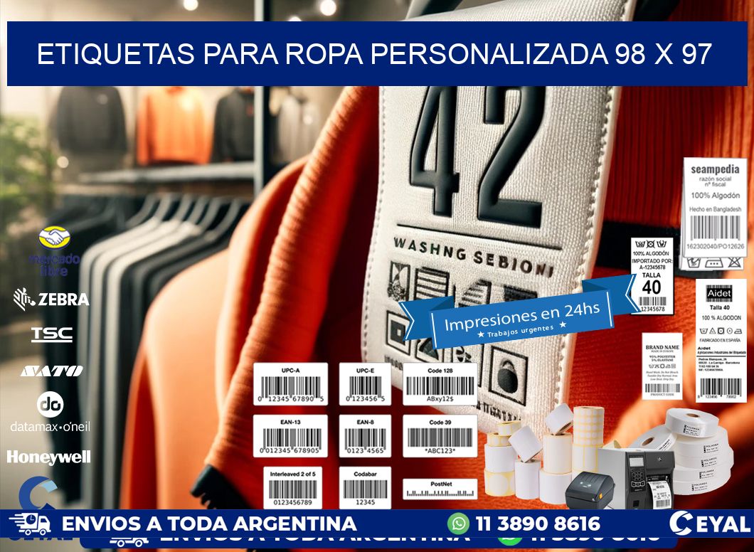 ETIQUETAS PARA ROPA PERSONALIZADA 98 x 97
