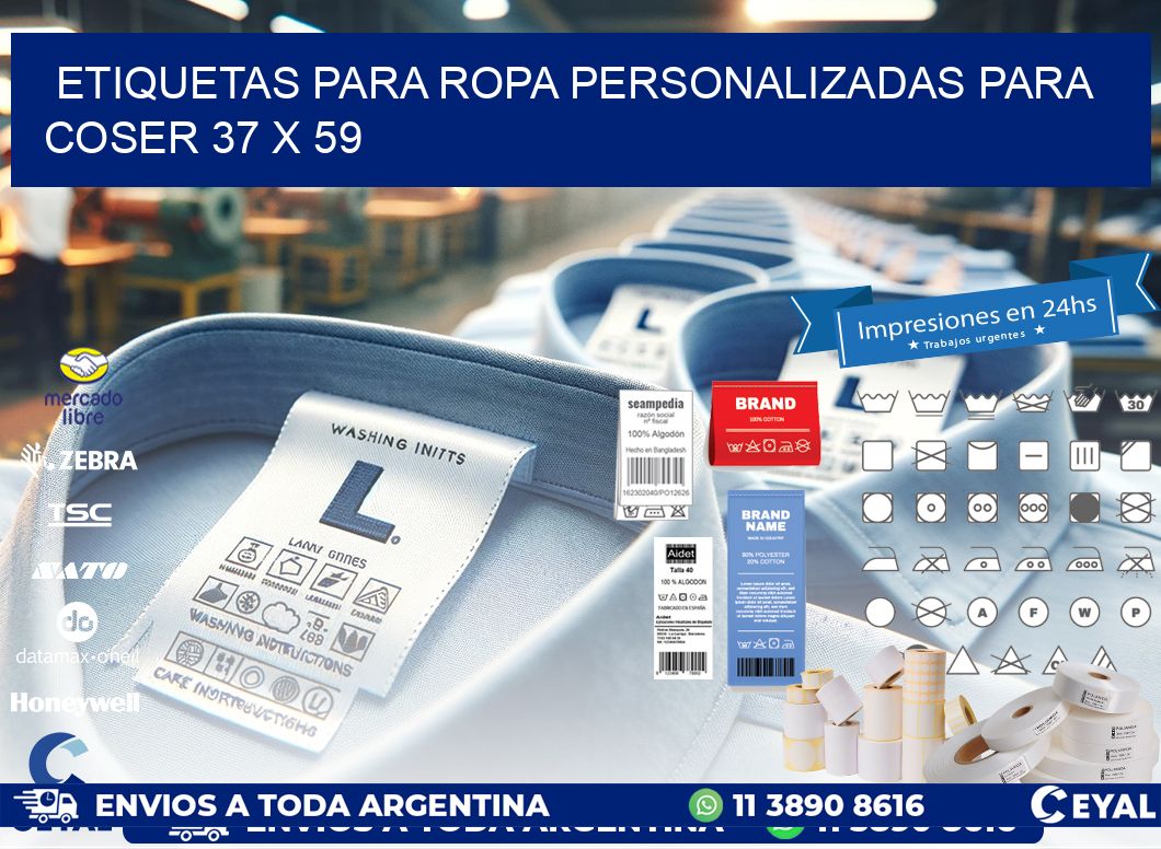 ETIQUETAS PARA ROPA PERSONALIZADAS PARA COSER 37 x 59