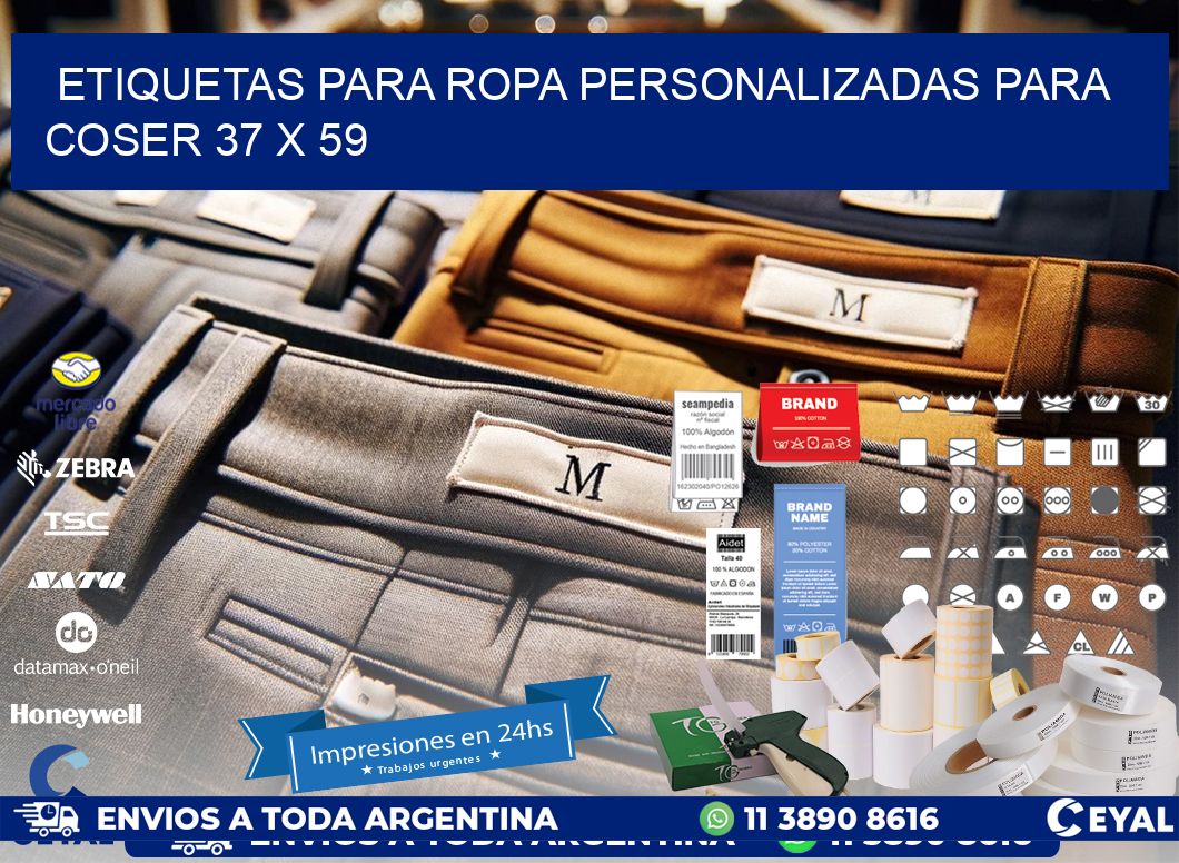 ETIQUETAS PARA ROPA PERSONALIZADAS PARA COSER 37 x 59