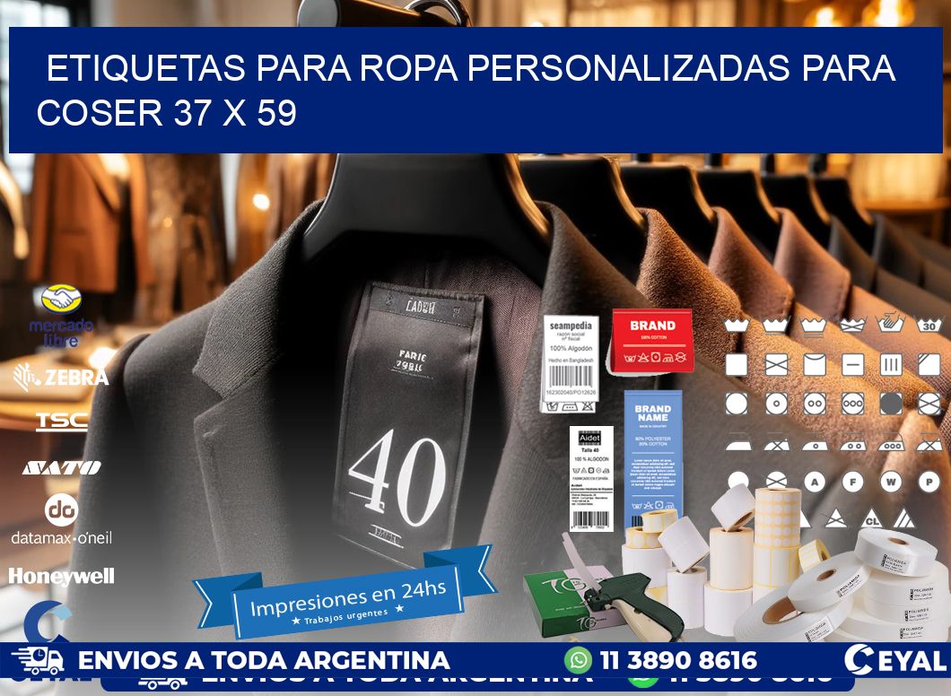 ETIQUETAS PARA ROPA PERSONALIZADAS PARA COSER 37 x 59