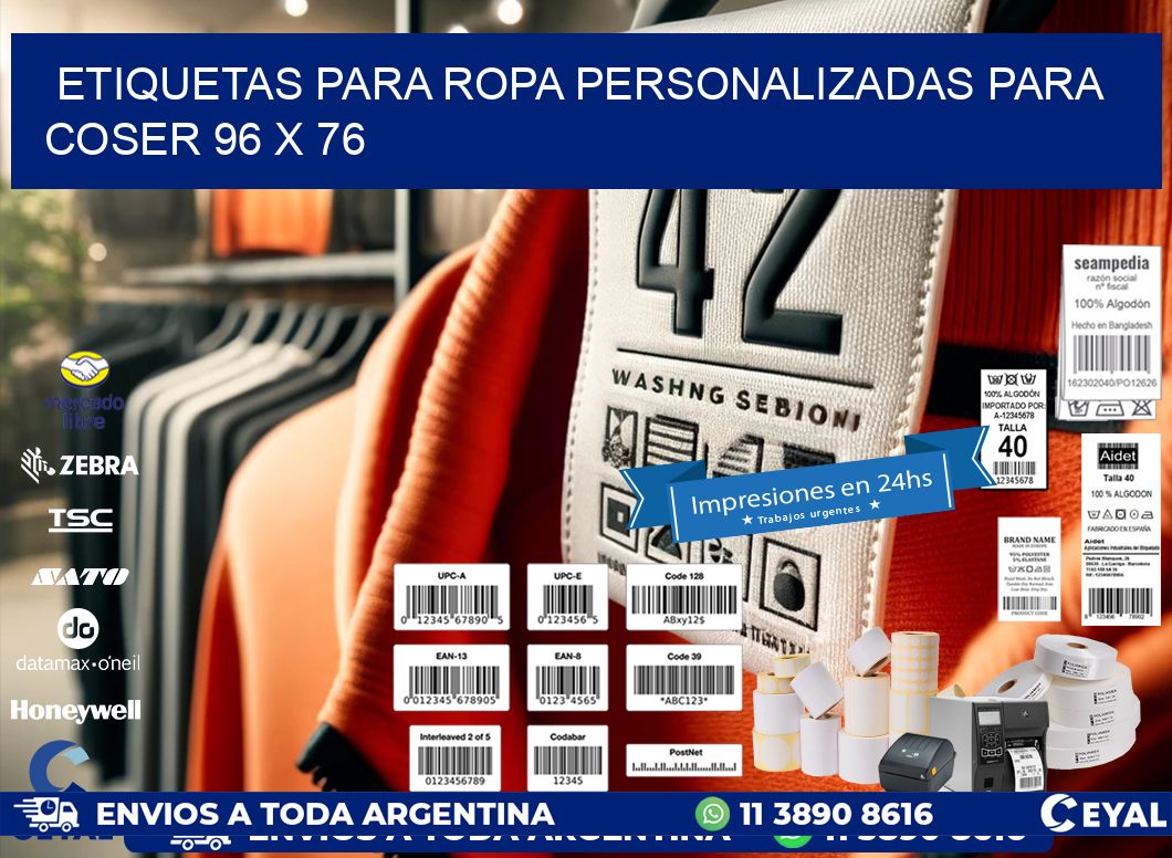 ETIQUETAS PARA ROPA PERSONALIZADAS PARA COSER 96 x 76