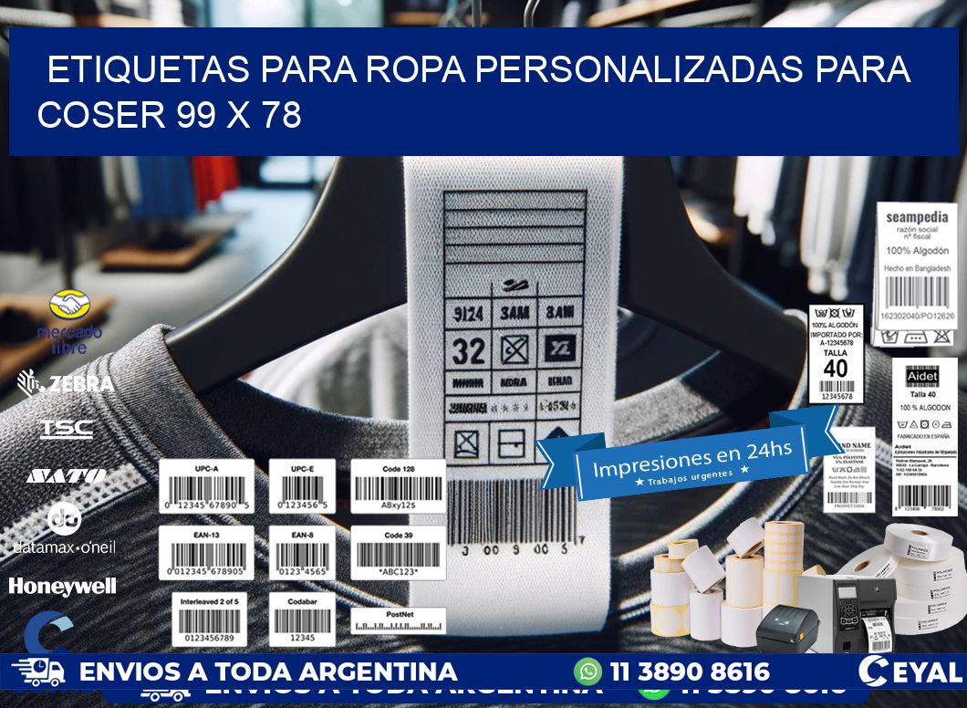 ETIQUETAS PARA ROPA PERSONALIZADAS PARA COSER 99 x 78