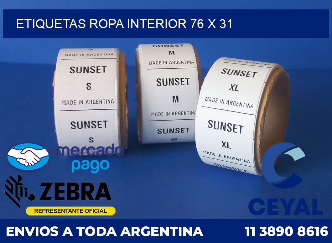 ETIQUETAS ROPA INTERIOR 76 x 31