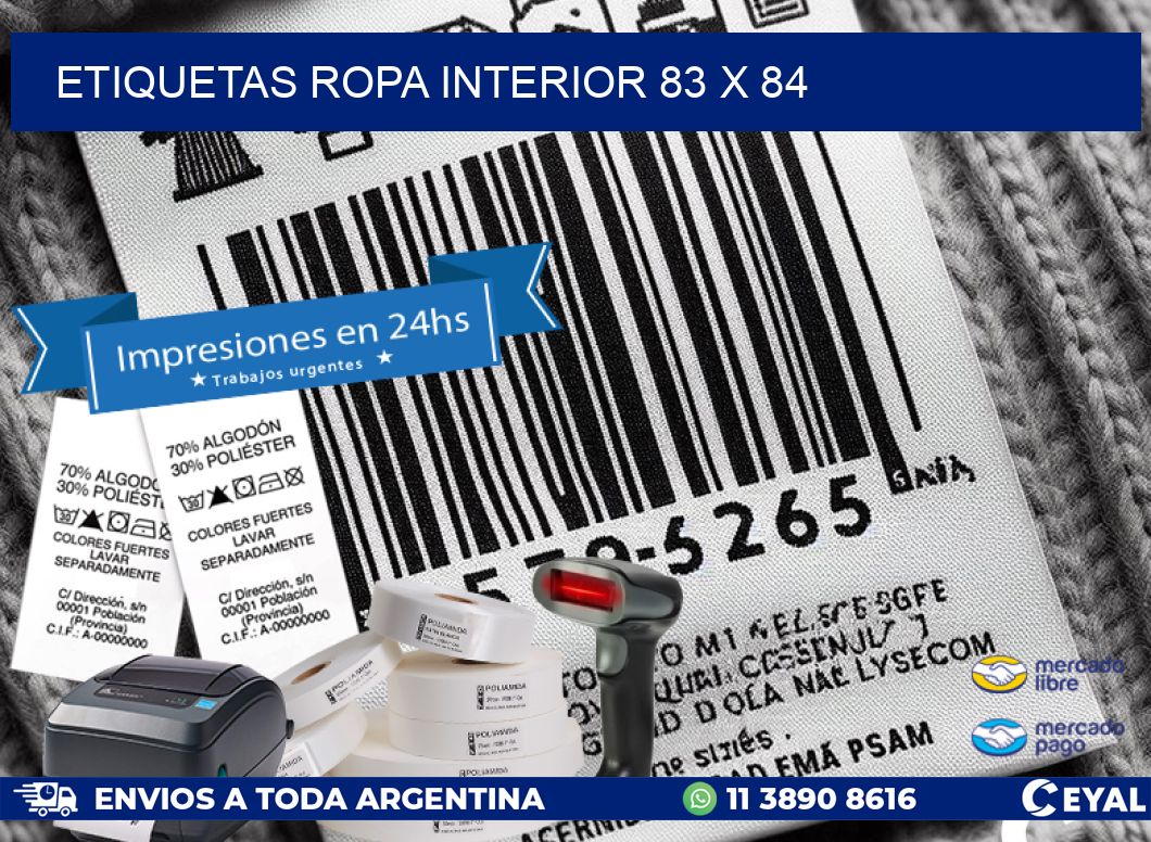 ETIQUETAS ROPA INTERIOR 83 x 84