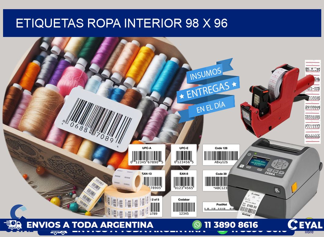 ETIQUETAS ROPA INTERIOR 98 x 96