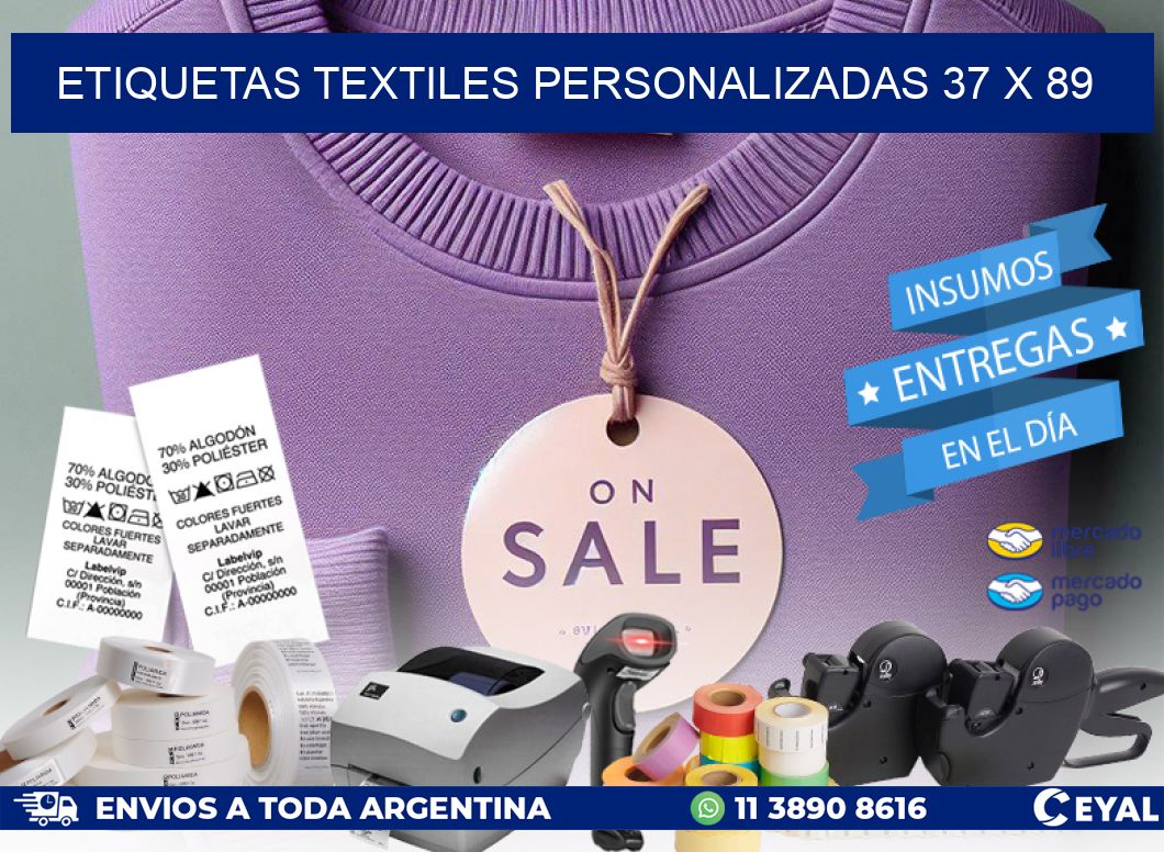 ETIQUETAS TEXTILES PERSONALIZADAS 37 x 89