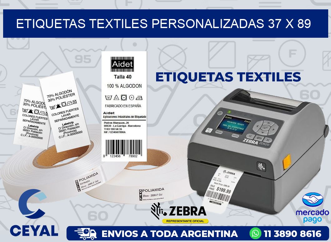 ETIQUETAS TEXTILES PERSONALIZADAS 37 x 89