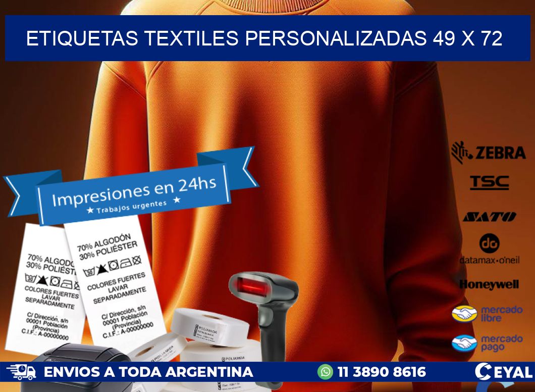 ETIQUETAS TEXTILES PERSONALIZADAS 49 x 72