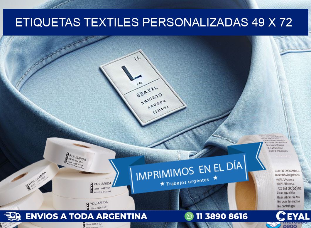 ETIQUETAS TEXTILES PERSONALIZADAS 49 x 72