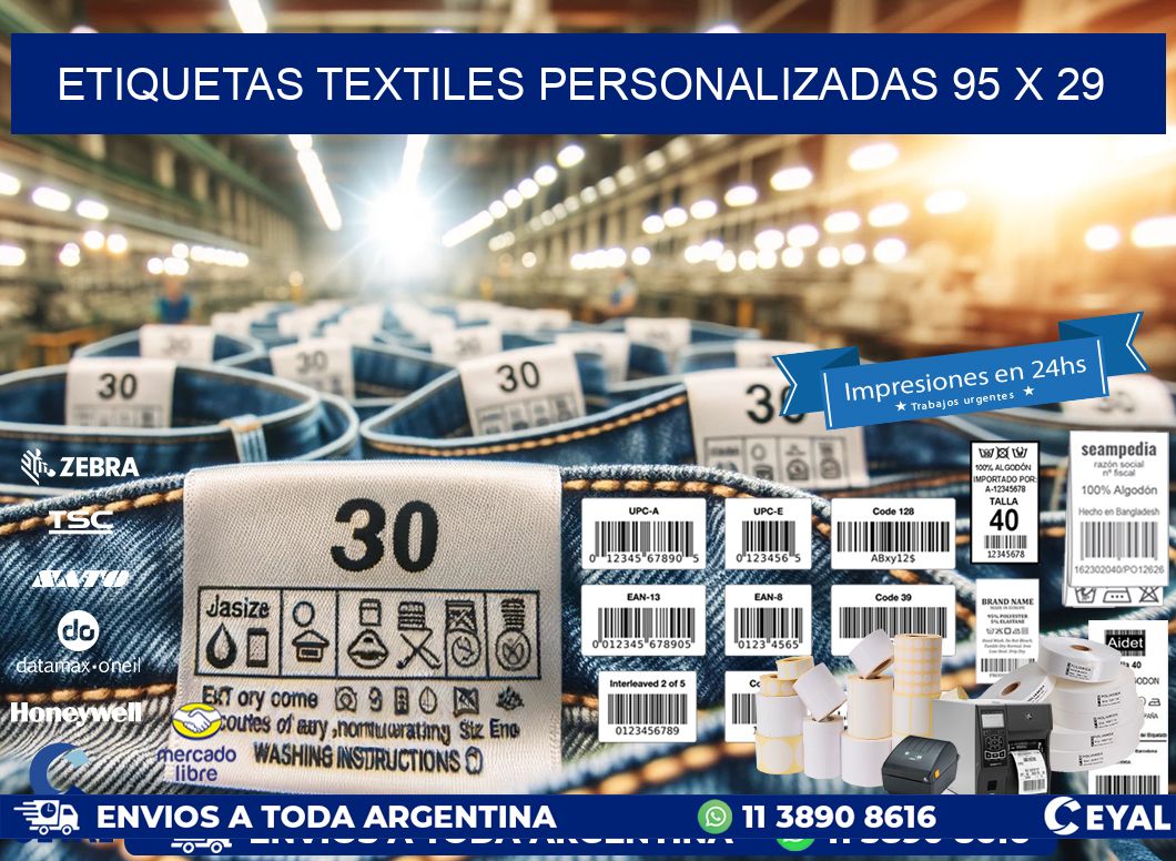 ETIQUETAS TEXTILES PERSONALIZADAS 95 x 29