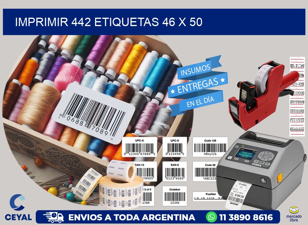 IMPRIMIR 442 ETIQUETAS 46 x 50