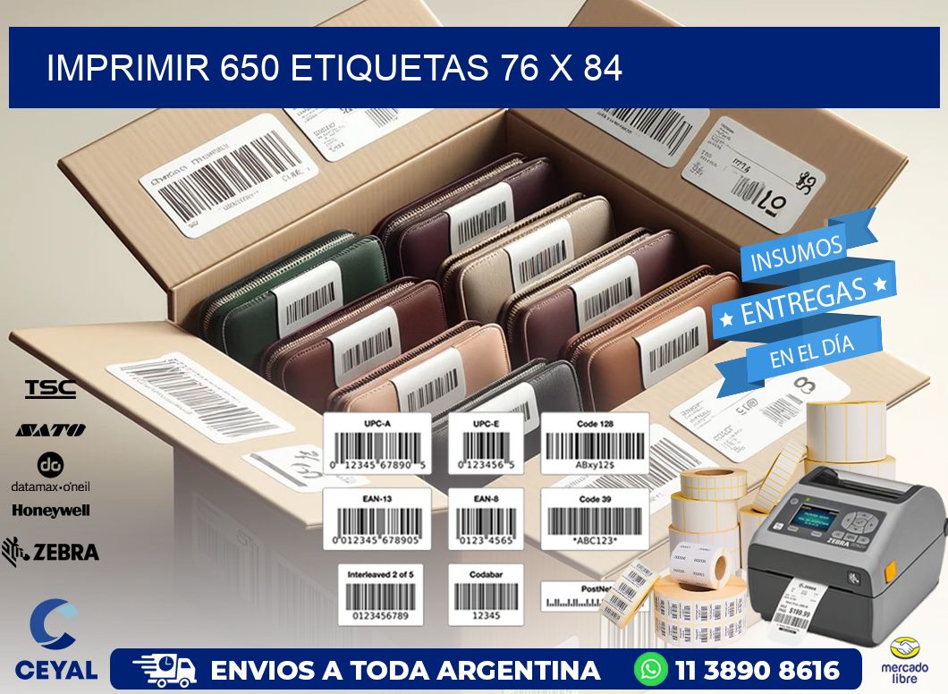 IMPRIMIR 650 ETIQUETAS 76 x 84