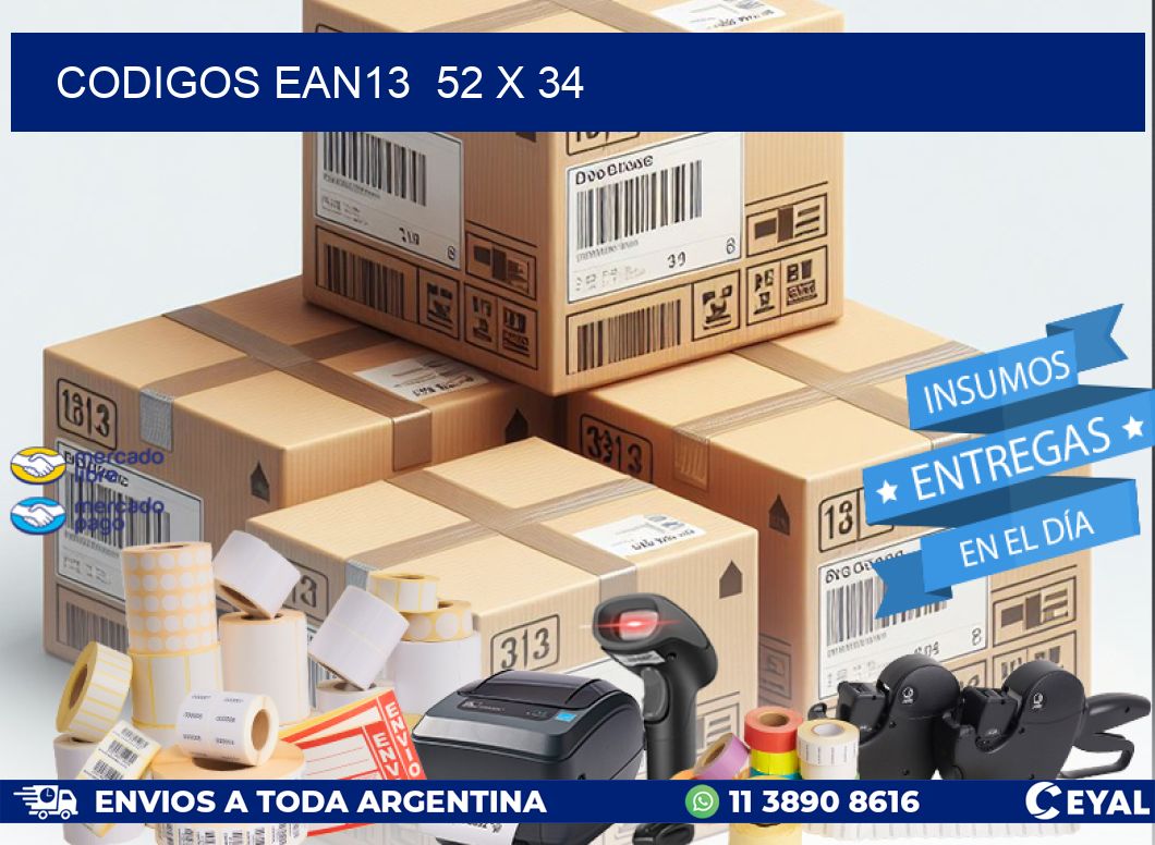 CODIGOS EAN13 52 x 34