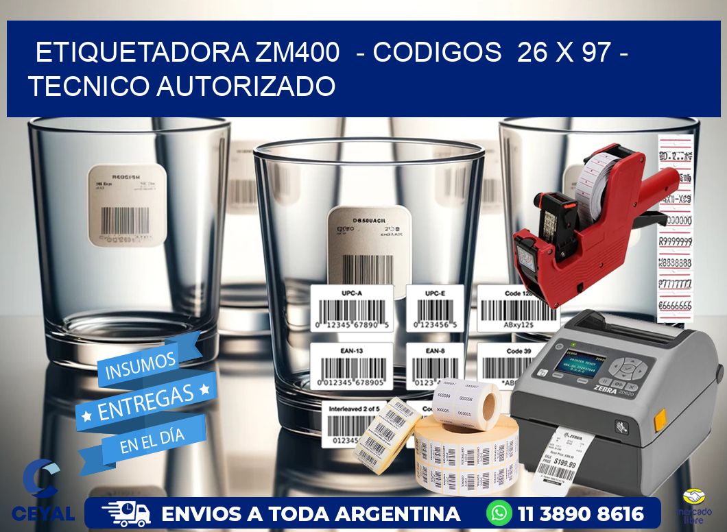 ETIQUETADORA ZM400 - CODIGOS 26 x 97 - TECNICO AUTORIZADO