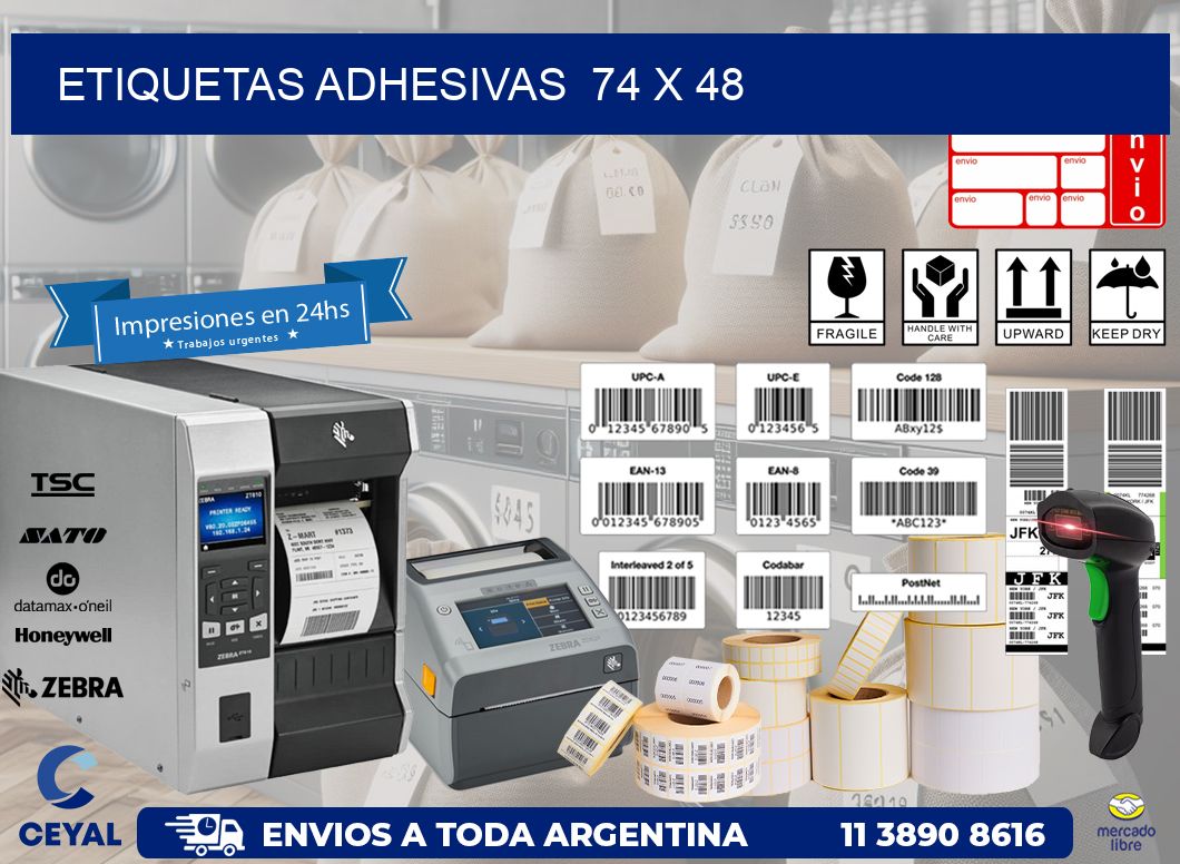 ETIQUETAS ADHESIVAS  74 x 48