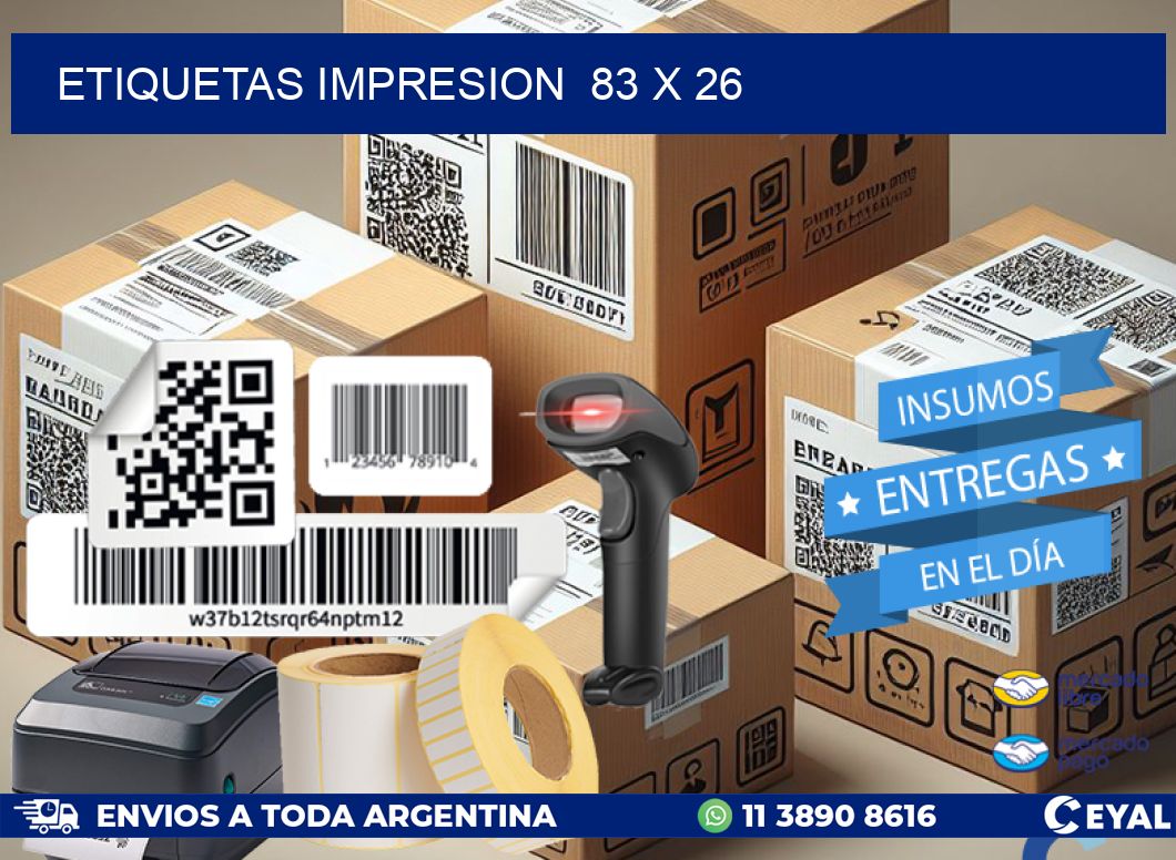 ETIQUETAS IMPRESION 83 x 26