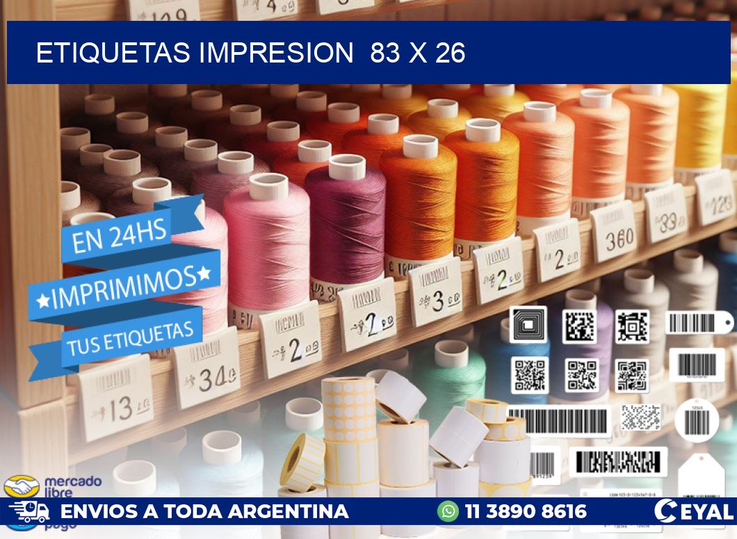 ETIQUETAS IMPRESION 83 x 26