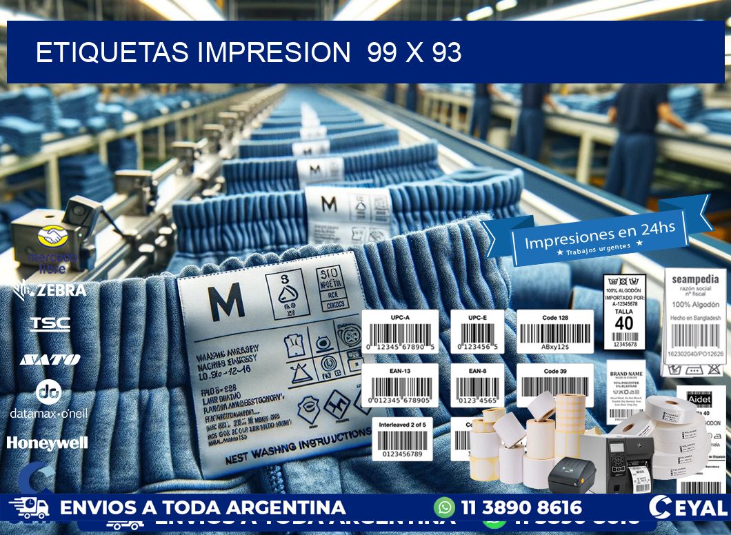 ETIQUETAS IMPRESION  99 x 93