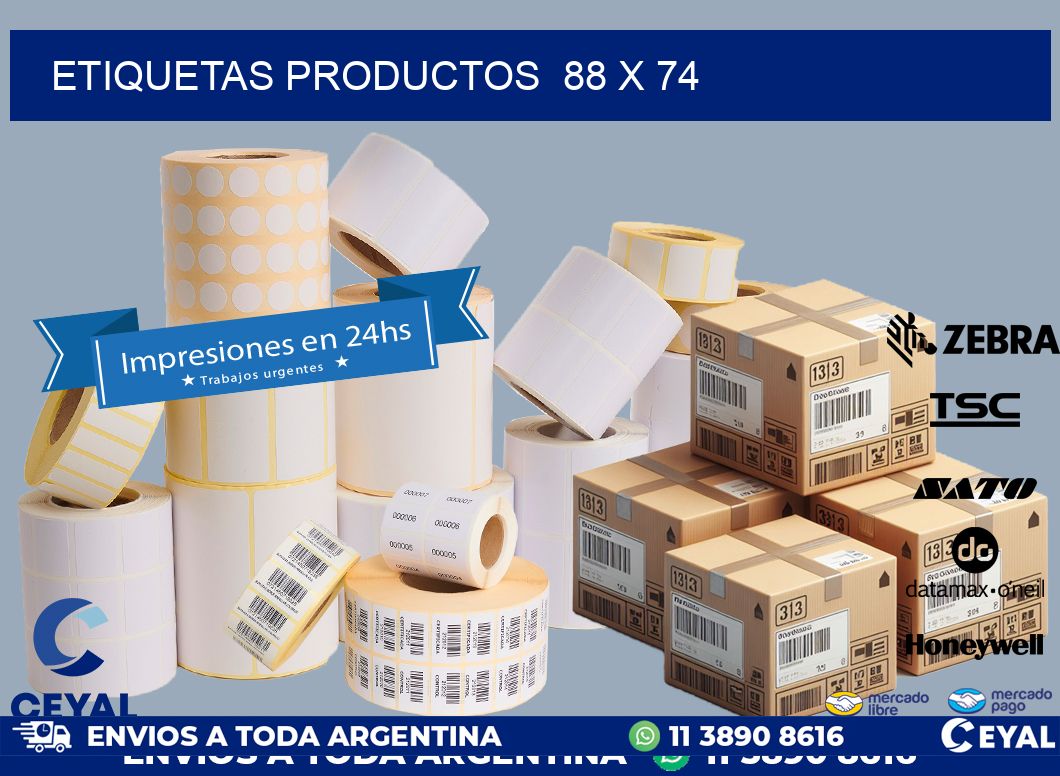 ETIQUETAS PRODUCTOS  88 x 74