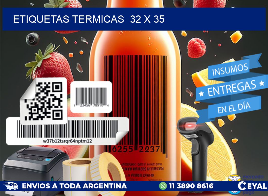 ETIQUETAS TERMICAS 32 x 35