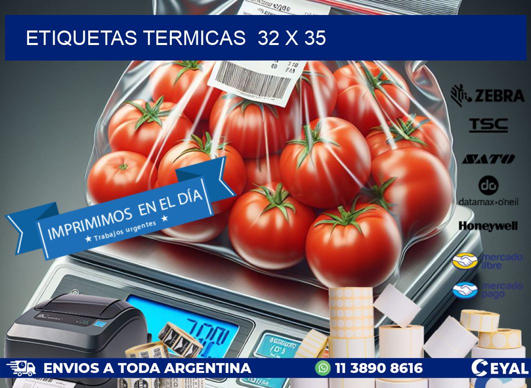 ETIQUETAS TERMICAS 32 x 35