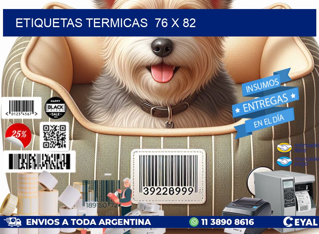 ETIQUETAS TERMICAS  76 x 82