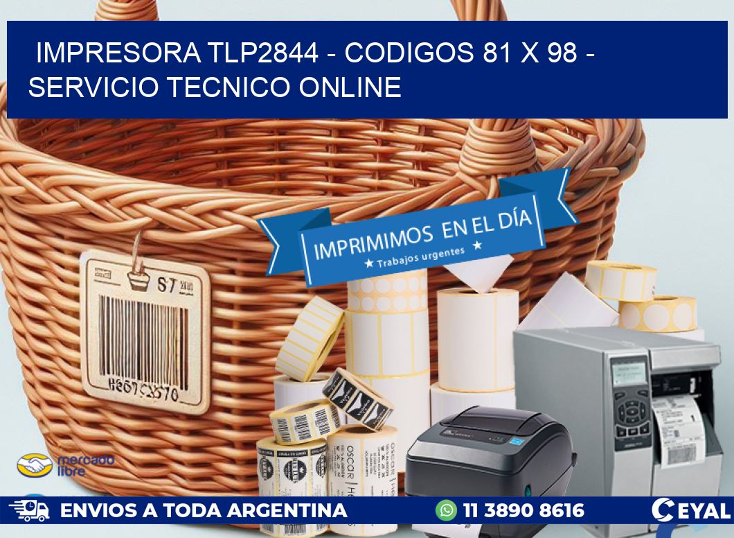IMPRESORA TLP2844 - CODIGOS 81 x 98 - SERVICIO TECNICO ONLINE
