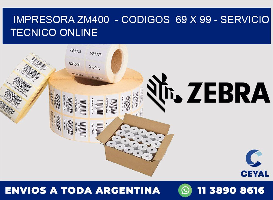 IMPRESORA ZM400 - CODIGOS 69 x 99 - SERVICIO TECNICO ONLINE
