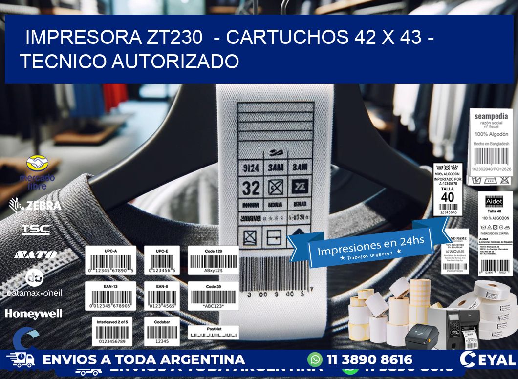 IMPRESORA ZT230 - CARTUCHOS 42 x 43 - TECNICO AUTORIZADO