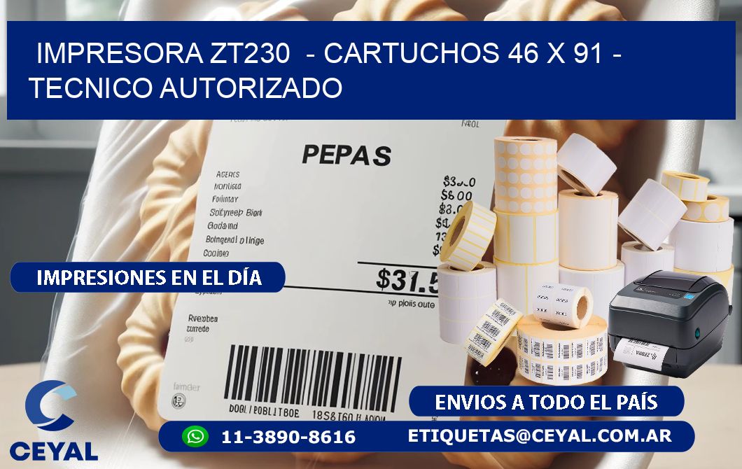 IMPRESORA ZT230 - CARTUCHOS 46 x 91 - TECNICO AUTORIZADO