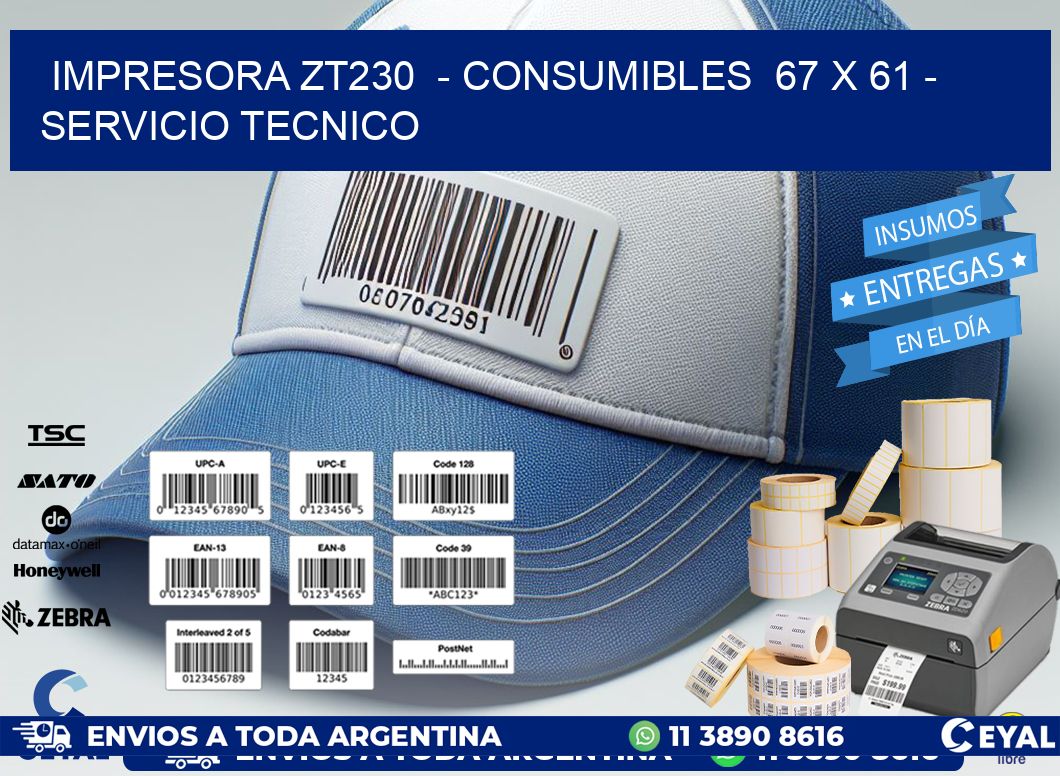 IMPRESORA ZT230  - CONSUMIBLES  67 x 61 - SERVICIO TECNICO