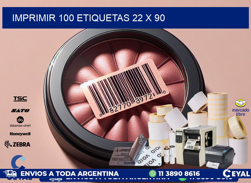 IMPRIMIR 100 ETIQUETAS 22 x 90