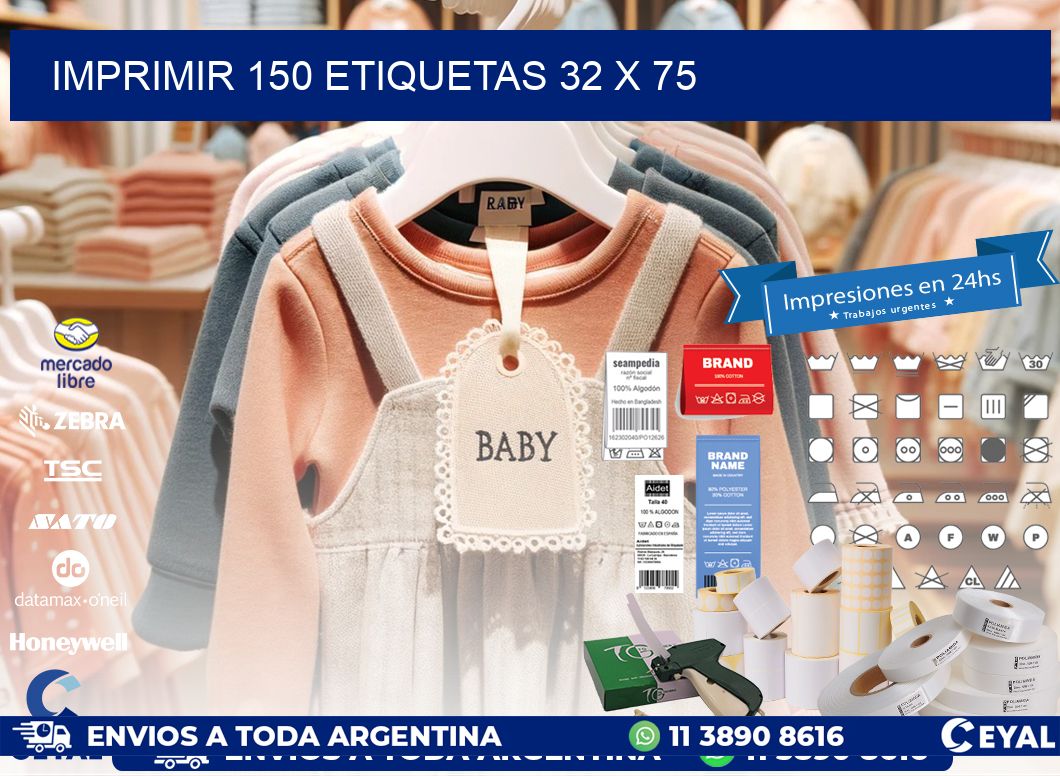 IMPRIMIR 150 ETIQUETAS 32 x 75
