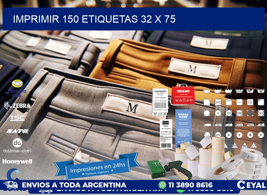 IMPRIMIR 150 ETIQUETAS 32 x 75