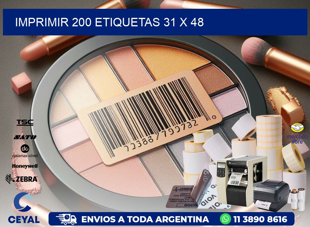 IMPRIMIR 200 ETIQUETAS 31 x 48