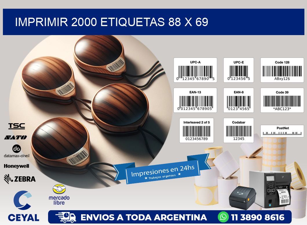 IMPRIMIR 2000 ETIQUETAS 88 x 69