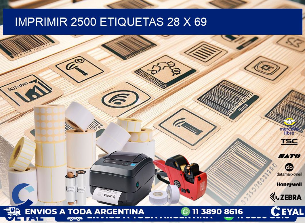 IMPRIMIR 2500 ETIQUETAS 28 x 69