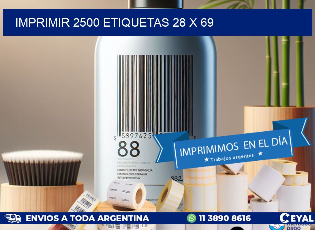 IMPRIMIR 2500 ETIQUETAS 28 x 69