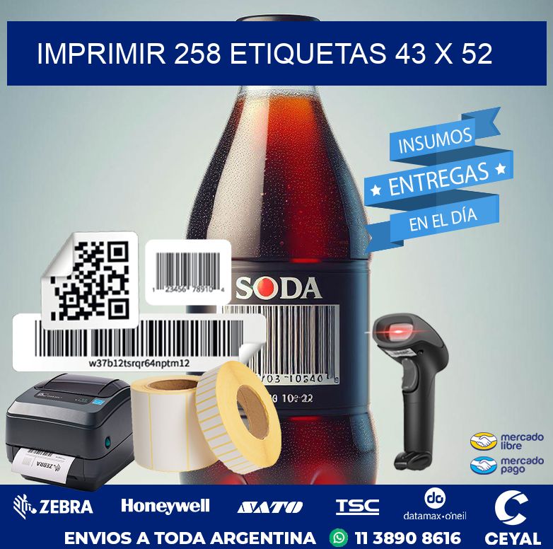 IMPRIMIR 258 ETIQUETAS 43 x 52