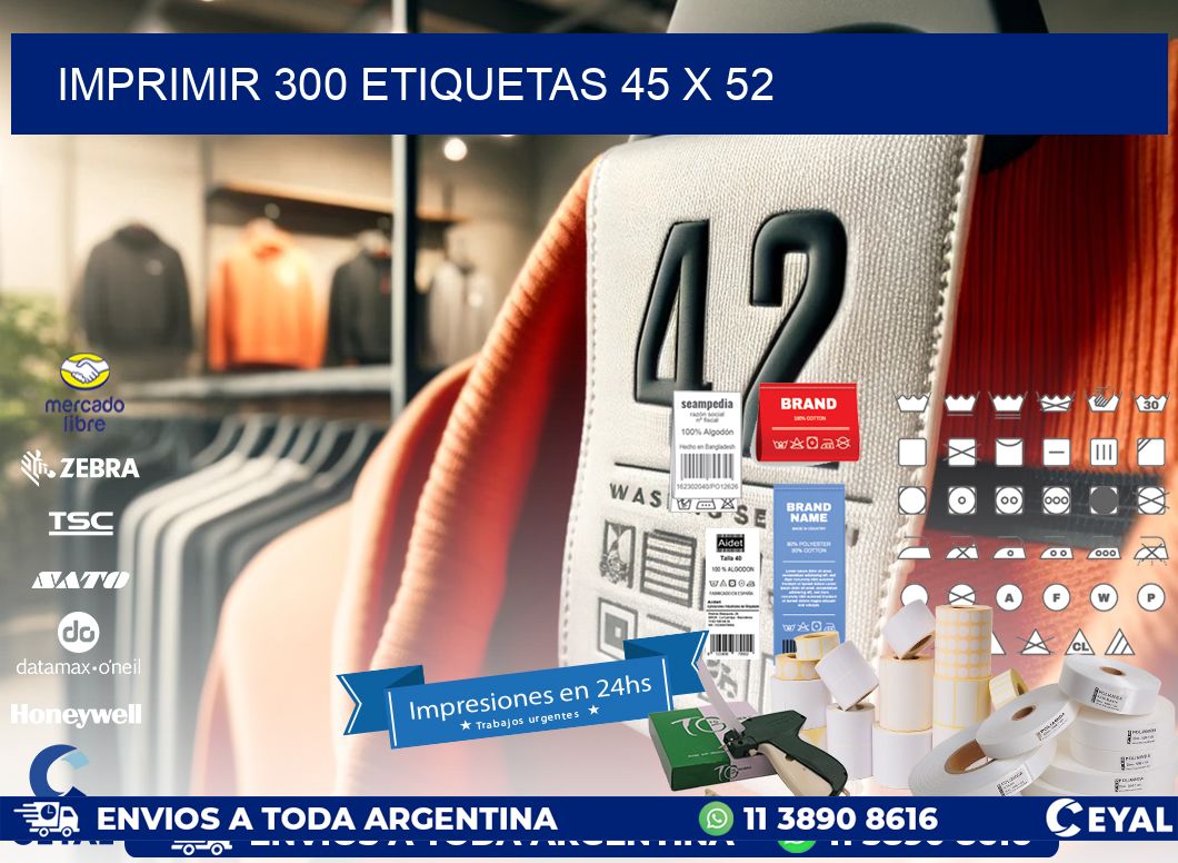 IMPRIMIR 300 ETIQUETAS 45 x 52