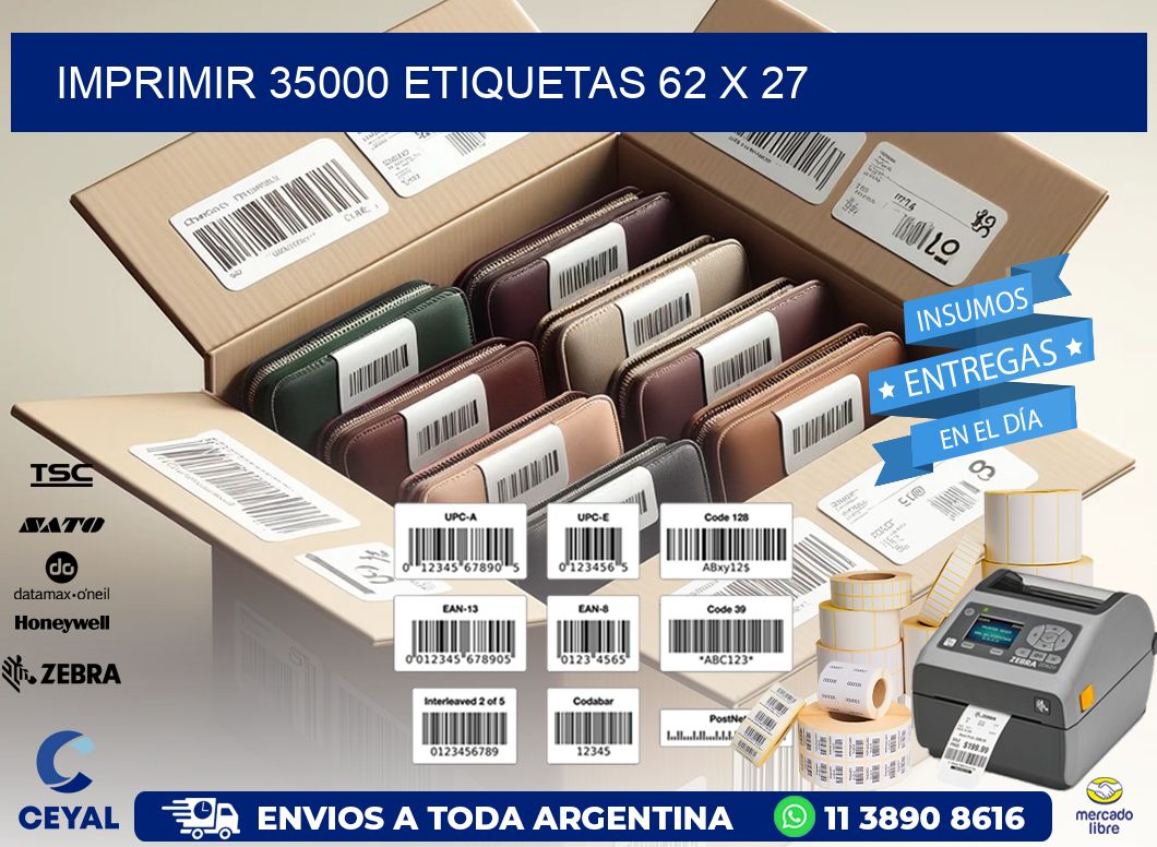 IMPRIMIR 35000 ETIQUETAS 62 x 27