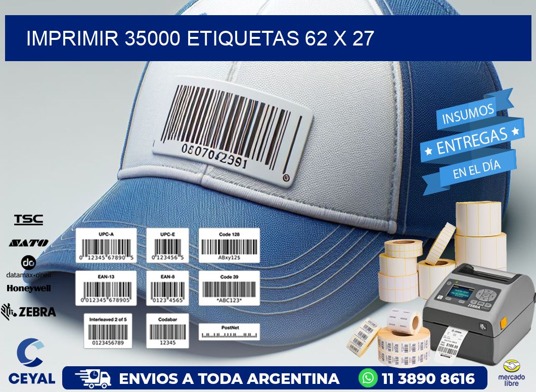 IMPRIMIR 35000 ETIQUETAS 62 x 27