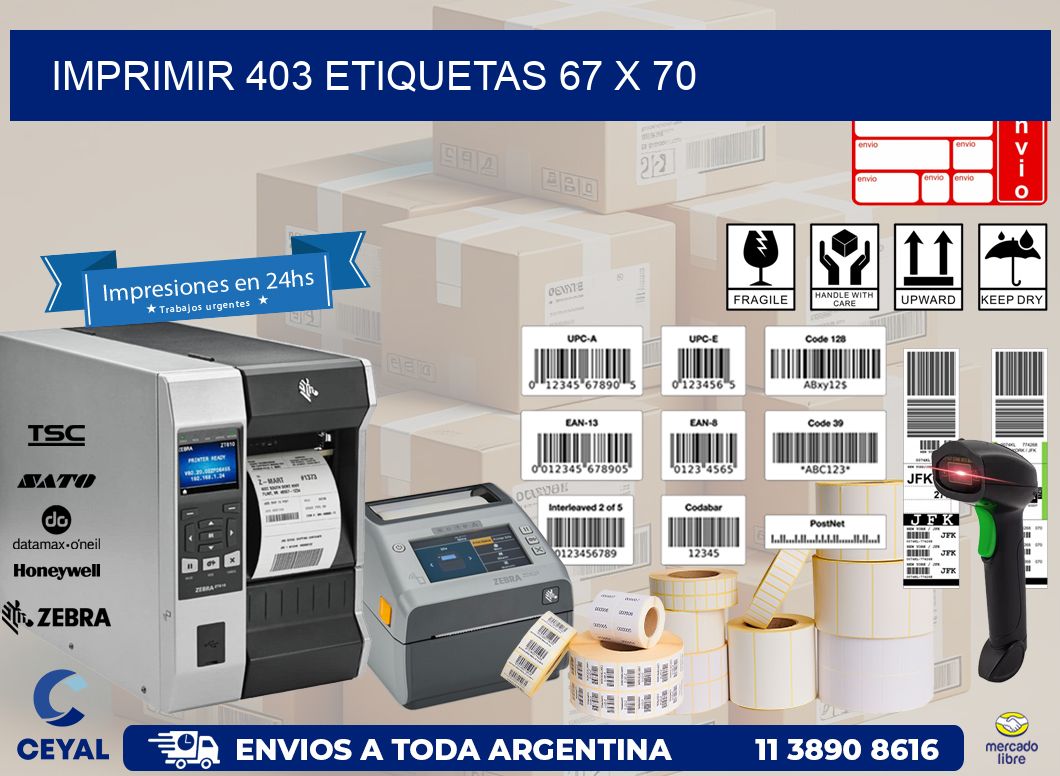 IMPRIMIR 403 ETIQUETAS 67 x 70