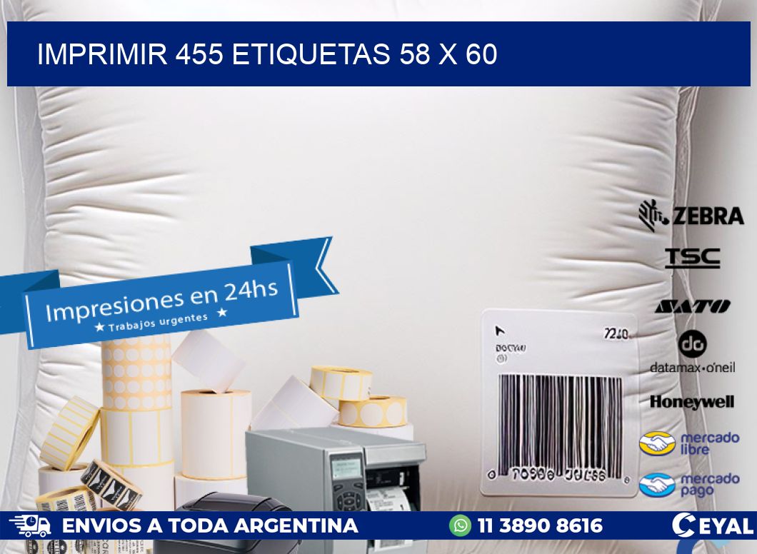 IMPRIMIR 455 ETIQUETAS 58 x 60